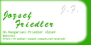 jozsef friedler business card